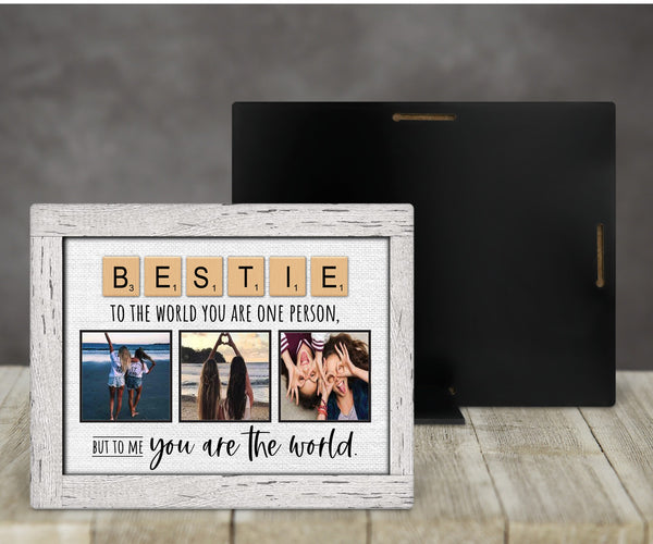 Scrabble Tile Photo Frame For Bestie - Sweet Gift Idea Friend, Birthday Gift For Best Friend, Christmas Gift Idea