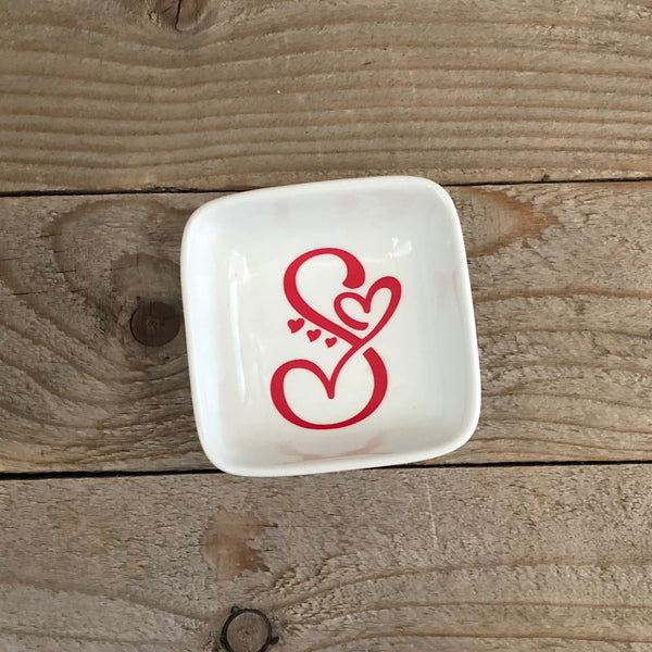 Letter with Heart Jewelry Dish
