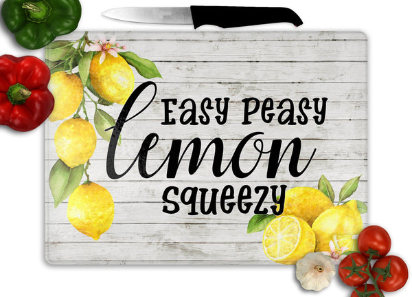 Easy Peasy Lemon Squeezy Glass Cutting Board