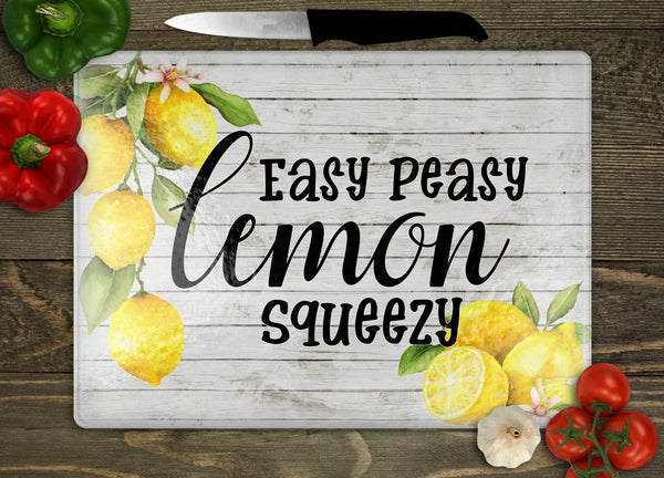 Easy Peasy Lemon Squeezy Glass Cutting Board