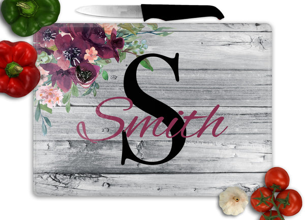Monogram Personalized Glass Cutting Board