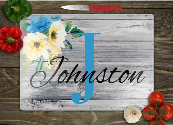 Monogram Personalized Glass Cutting Board