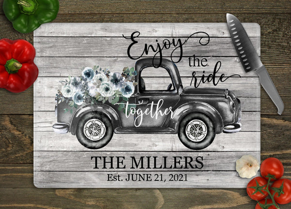 Enjoy the Ride Personalized Glass Cutting Board