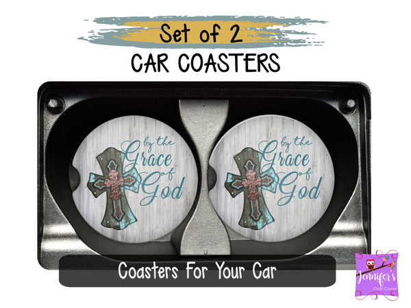 By the Grace of God Car Coaster Set
