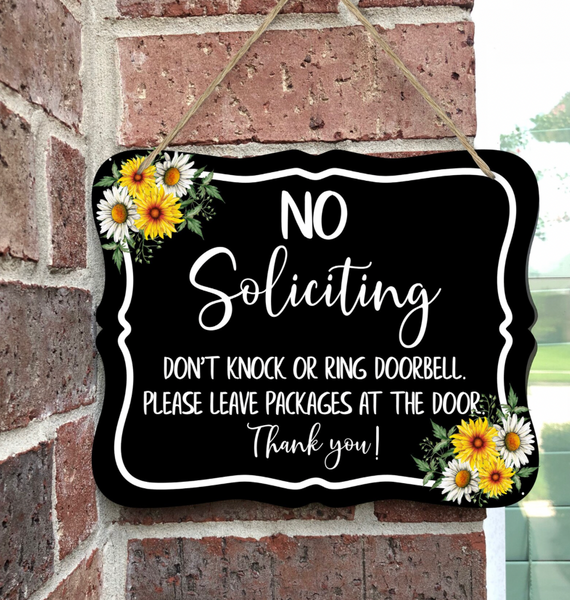 Sunflower Do Not Knock Or Ring Doorbell Sign