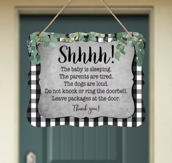 Shhh Nap time Don't Ring Doorbell Sign