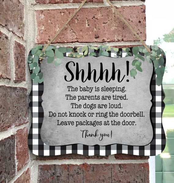 Shhh Nap time Don't Ring Doorbell Sign