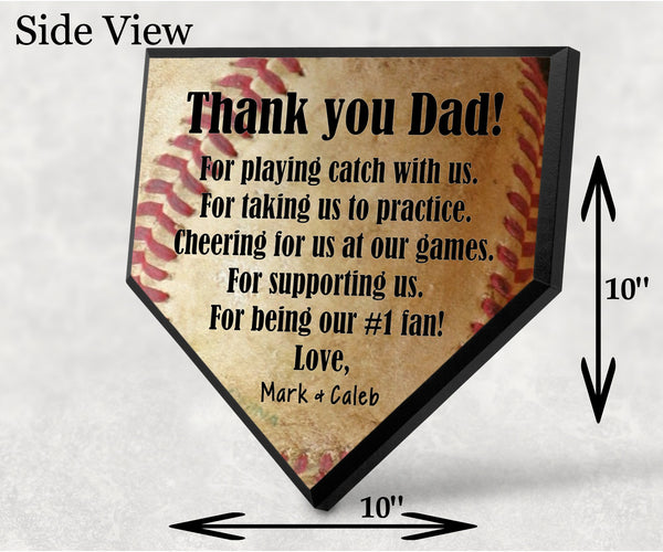 Home Plate Baseball Dad Plaque
