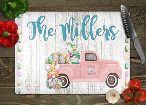 Personalized Red County Truck Easter Cutting Board | Easter Kitchen Decor | Easter Gift Her