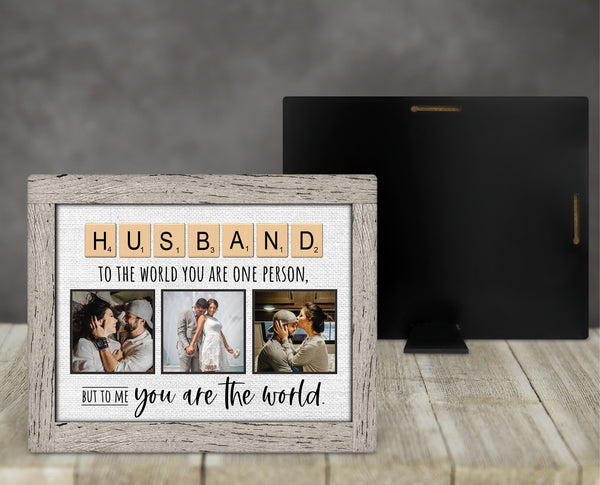 Personalized Scrabble Tile Photo Frame For Husband- Gift for Husband, Anniversary Gift for Him, Husband Birthday Gift, Valentines Day Gift, Christmas Gift for Him