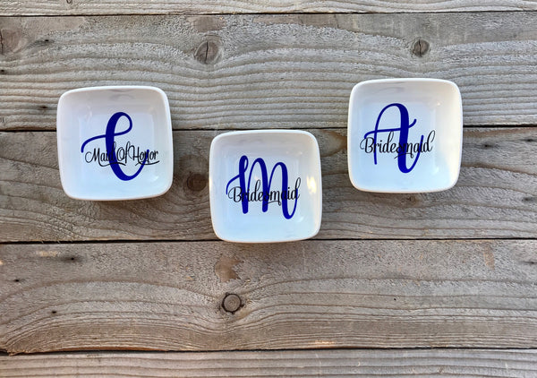 Personalized Wedding Party Jewelry Dish