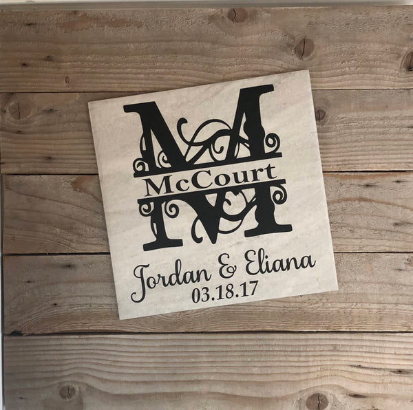 12x12 Decorative Family Name Personalized Tile