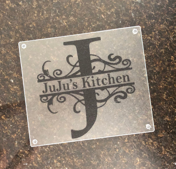 Monogram Personalized Glass Cutting Board