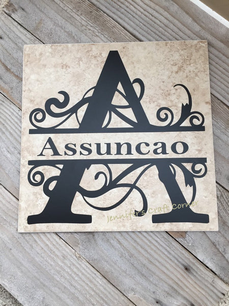 12x12 Decorative Personalized Name Tile