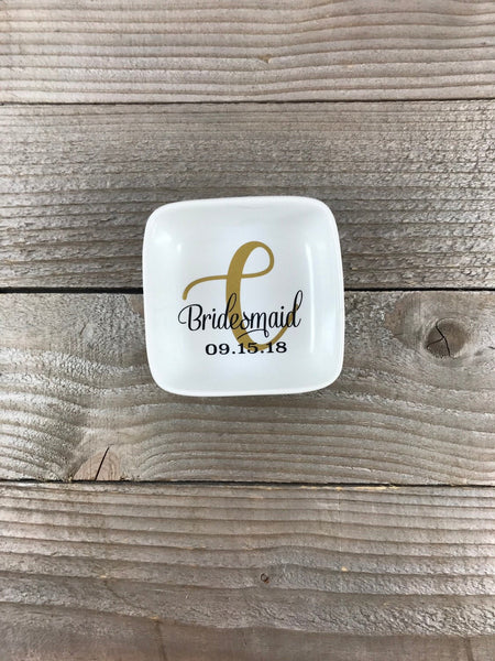 Bridal Party Personalized Jewelry Dish