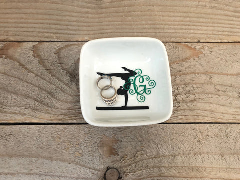 Gymnastics Handstand Personalized Jewelry Dish