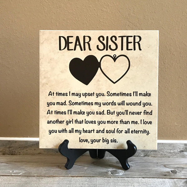 12x12 Dear Sister Personalized Tile