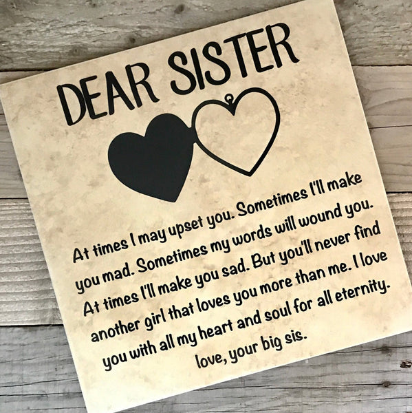 12x12 Dear Sister Personalized Tile