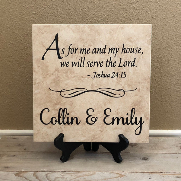 12x12 As for Me and My House Personalized Tile