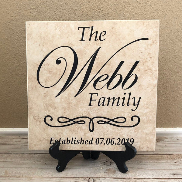 12x12 Family Last Name Personalized Tile