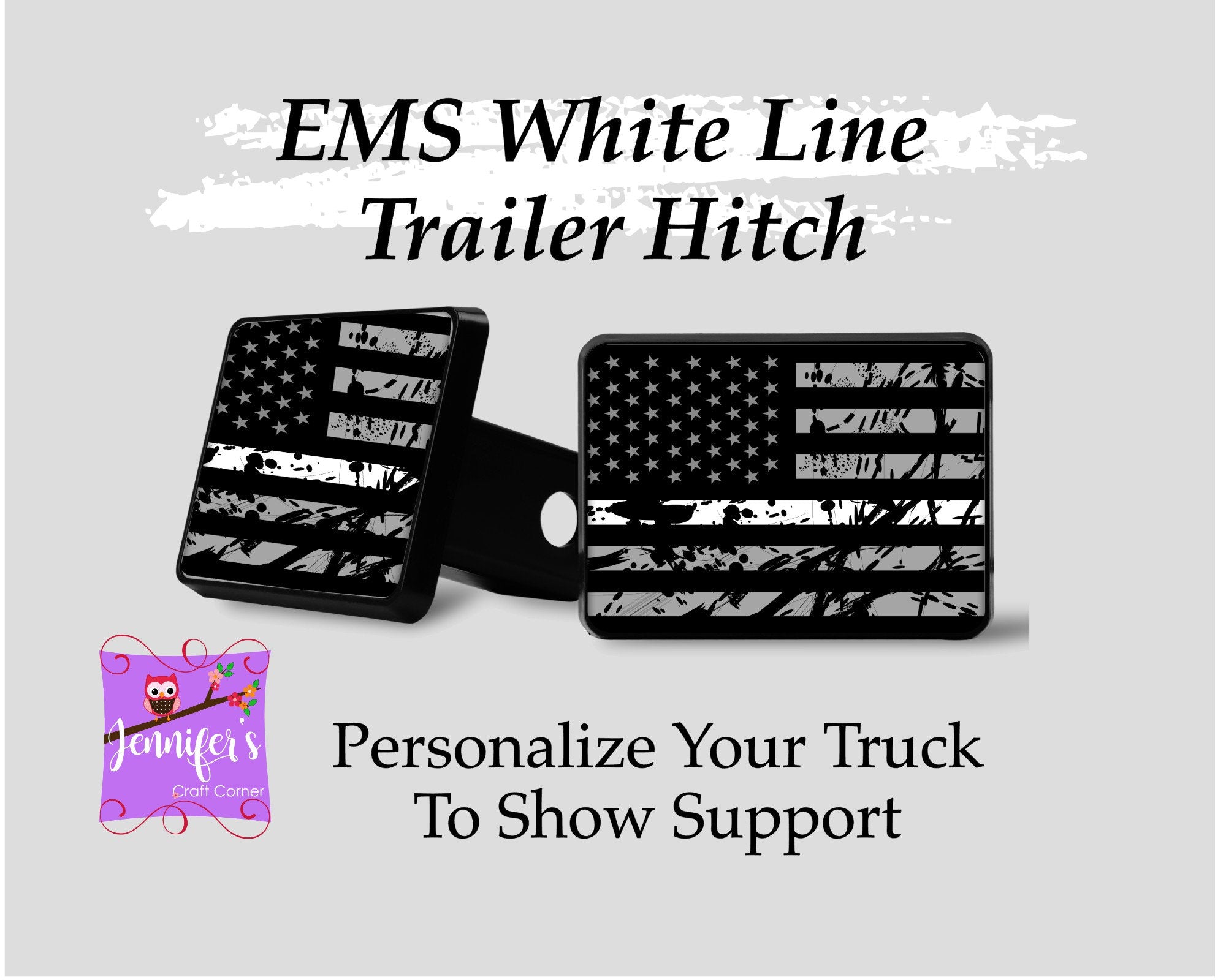 White Line Trailer Hitch Cover