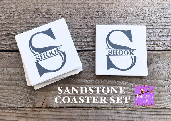 Letter with Name in Middle Personalized Coasters