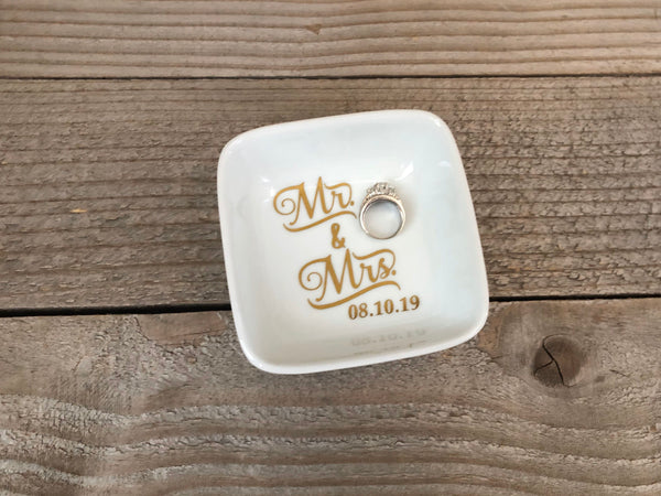 Mr & Mrs Personalized Jewelry Dish