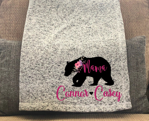 Mama Bear Personalized Throw Blanket