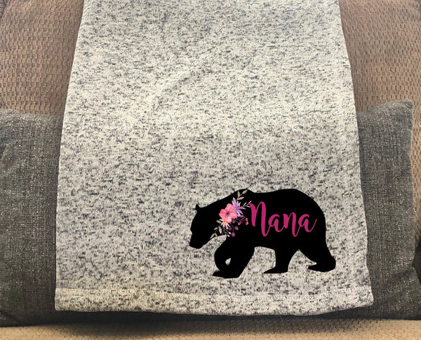 Grandma Bear Personalized Throw Blanket