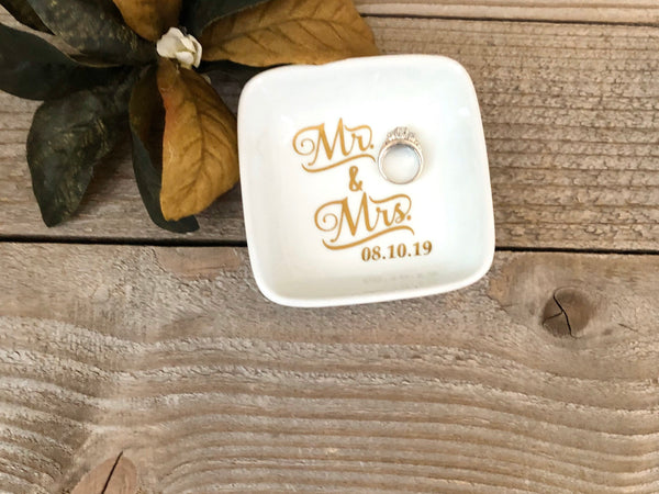 Mr & Mrs Personalized Jewelry Dish