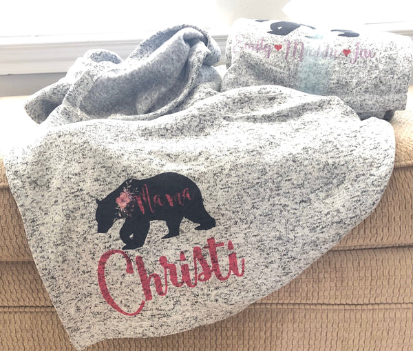 Mama Bear Personalized Throw Blanket