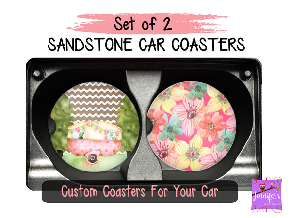 Camper Personalized Car Coaster Set