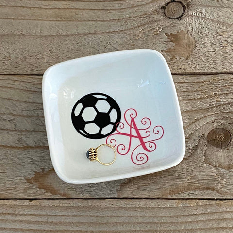 Soccer Personalized Jewelry Dish