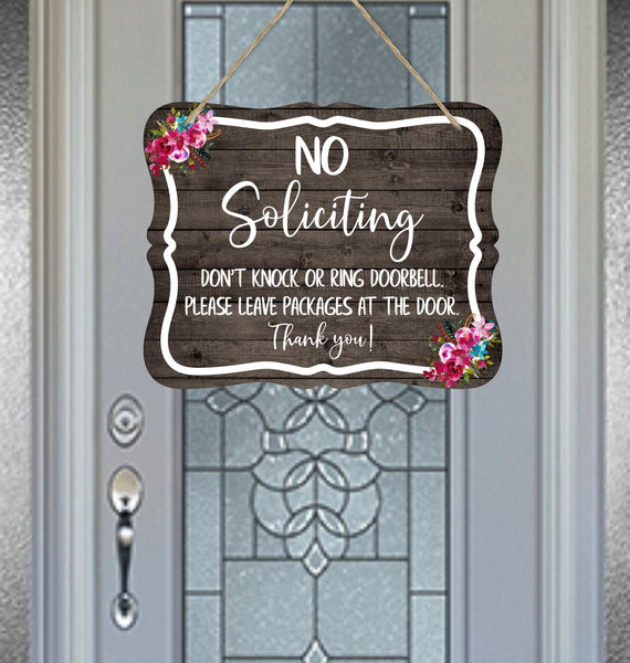 No Soliciting Sign for Door