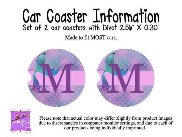 Mermaid Monogrammed Car Coasters