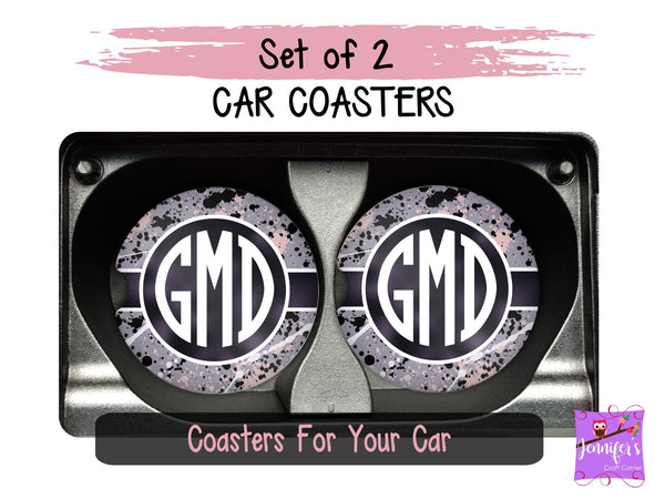 Monogrammed Designed Car Coasters