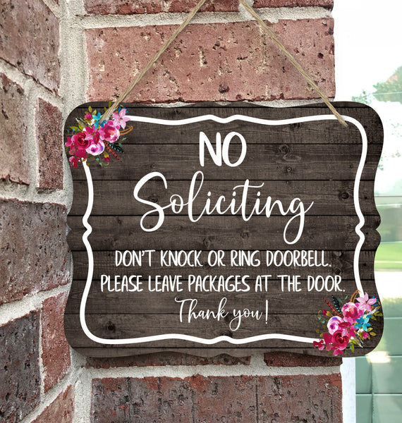 No Soliciting Sign for Door