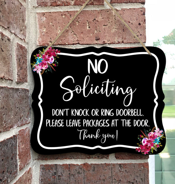 No Soliciting Sign for Door