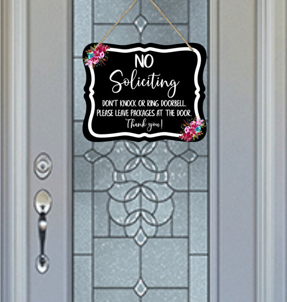 No Soliciting Sign for Door