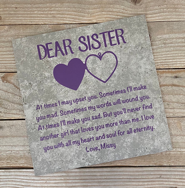 12x12 Dear Sister Personalized Tile