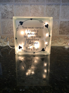 Miscarriage Quote Personalized Light -Loss of Baby, Sympathy Gift, In Loving Memory of Child