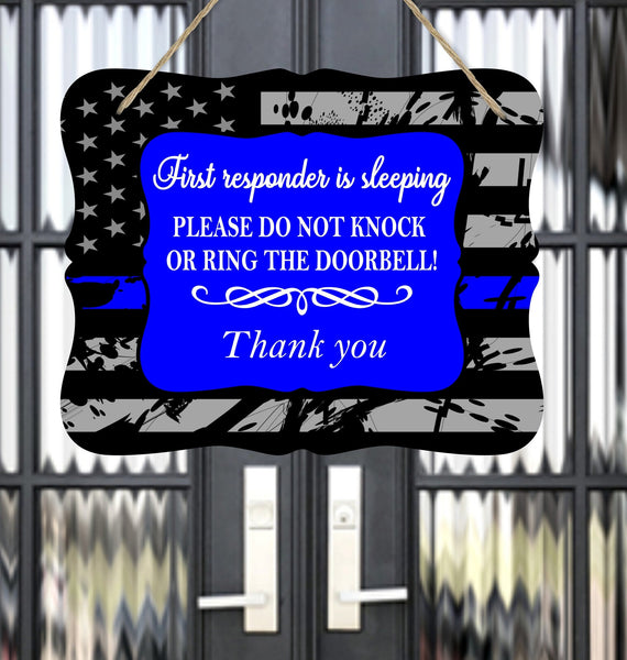 Sleeping First Responder Do Not Disturb Door Sign