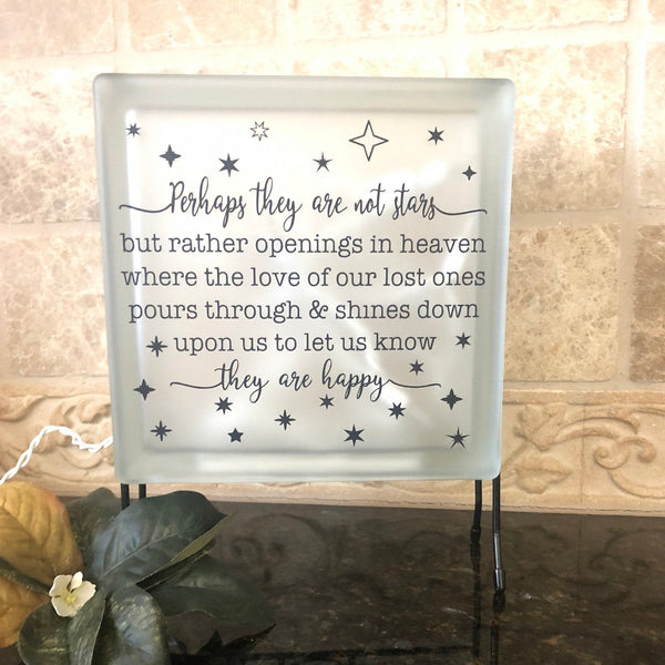 Perhaps They Are Not Stars Quote Night Light- Funeral Gift, Memorial for Loved One