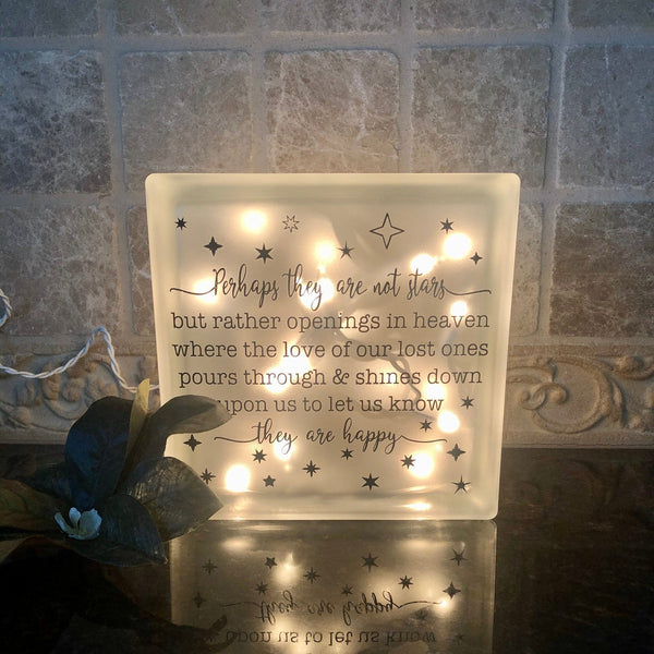 Perhaps They Are Not Stars Quote Night Light- Funeral Gift, Memorial for Loved One