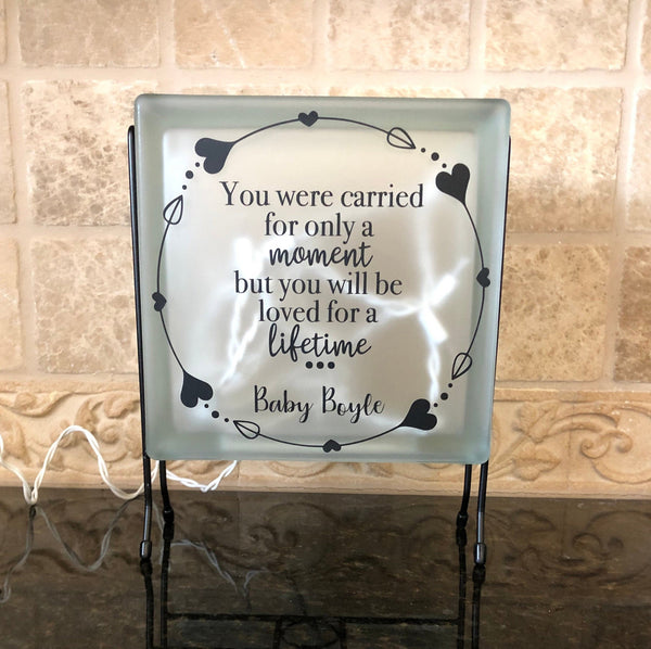 Miscarriage Quote Personalized Light -Loss of Baby, Sympathy Gift, In Loving Memory of Child