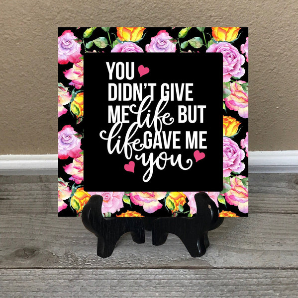 6x6 Adoptive Mom with Border Personalized Tile
