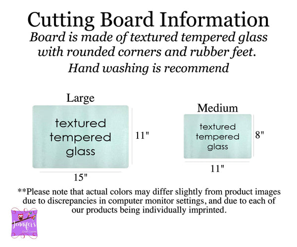 Grape Personalized Glass Cutting Board
