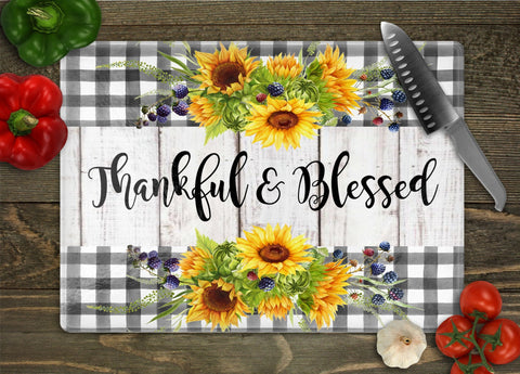 Thankful and Blessed Personalized Cutting Board
