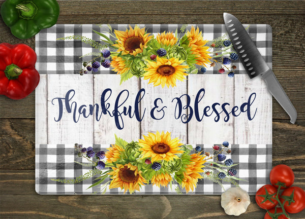 Thankful and Blessed Personalized Cutting Board