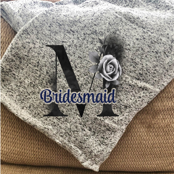 Wedding Party Initial Personalized Throw Blanket